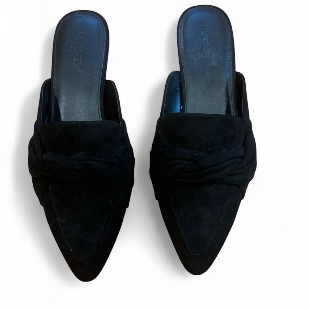 J. Crew Black Suede Pointed Mules